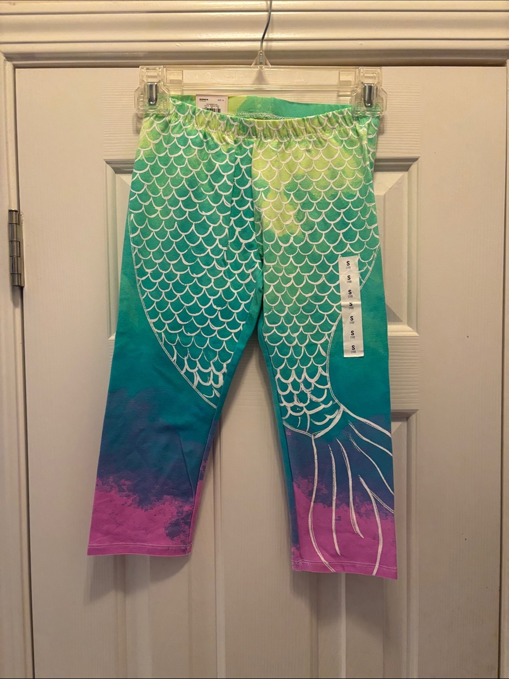 NWT SO Kids Mermaid Capri Leggings - Teal, Green & Pink
